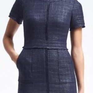 Banana  Republic short sleeve‎ coated tweed dress. Worn 2x